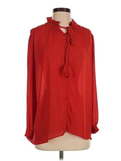 Pre-owned Maje Long Sleeve Blouse In Red