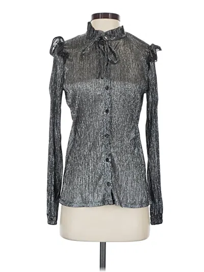 Pre-owned Maje Long Sleeve Blouse In Silver