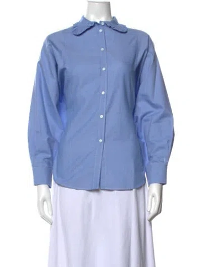Pre-owned Maje Long Sleeve Blouse W/ Tags In Blue