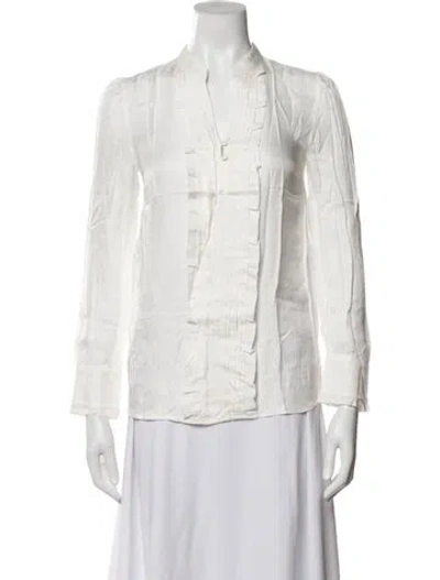 Pre-owned Maje Long Sleeve Blouse W/ Tags In Neutral