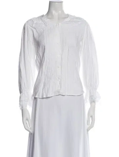 Pre-owned Maje Long Sleeve Blouse W/ Tags In White