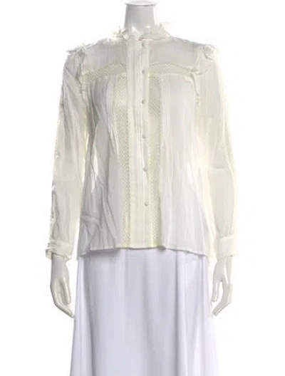 Pre-owned Maje Long Sleeve Blouse W/ Tags In White