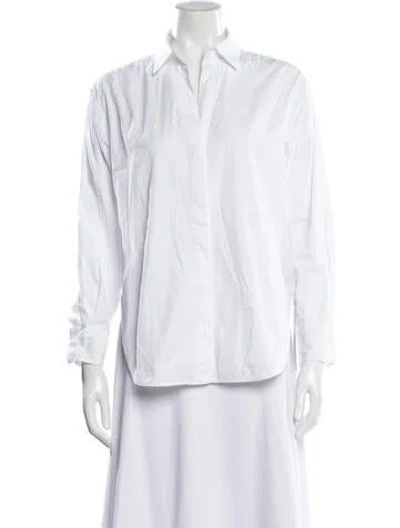 Pre-owned Maje Long Sleeve Blouse In White