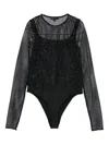 Maje Long-sleeve Bodysuit In Black
