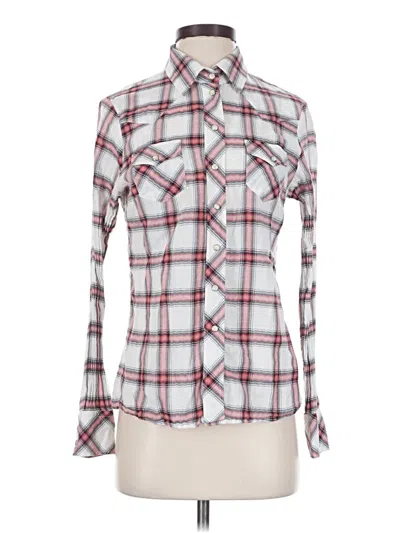 Pre-owned Maje Long Sleeve Button Down Shirt In White