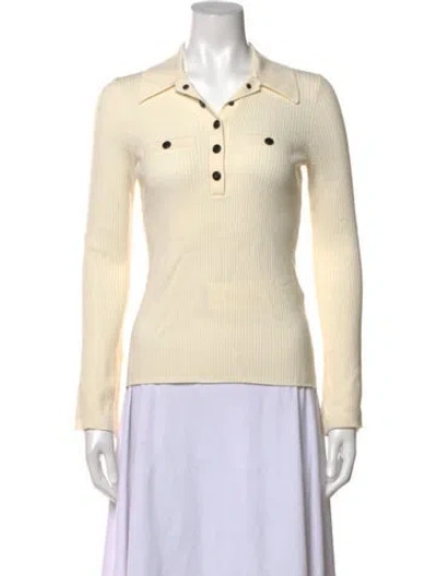 Pre-owned Maje Long Sleeve Polo In Neutral