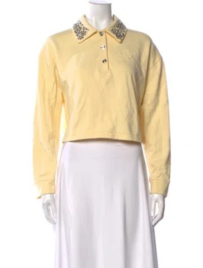 Pre-owned Maje Long Sleeve Polo In Yellow