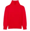 Maje High-neck Cashmere Jumper In Red