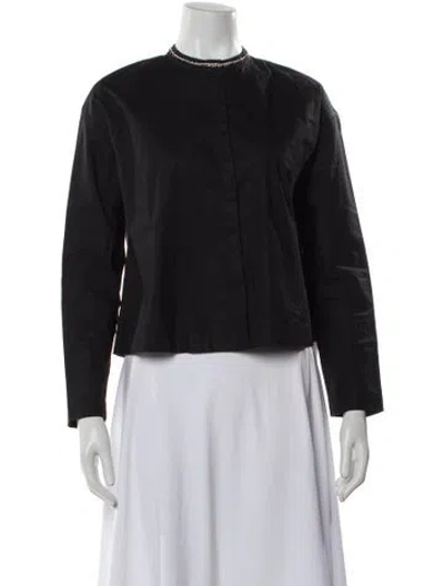 Pre-owned Maje Long Sleeve Top In Gray