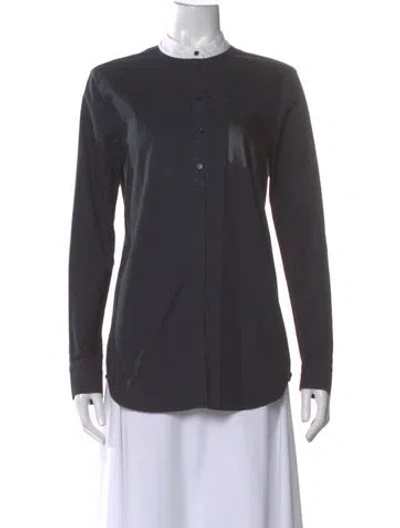 Pre-owned Maje Long Sleeve Top In Gray