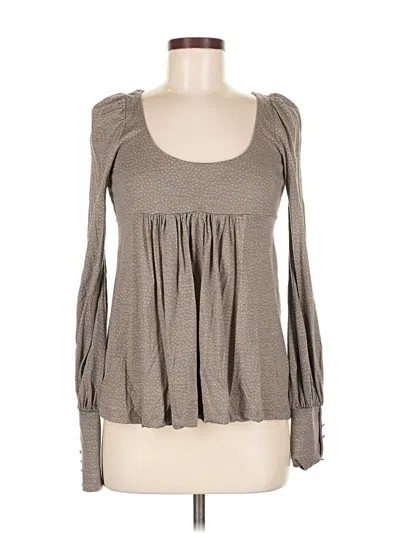Pre-owned Maje Long Sleeve Top Gray Square Neckline Tops