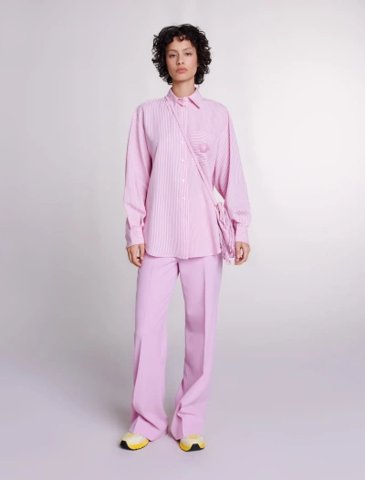 Maje Chiavita Oversized Long Sleeve Shirt In Pink