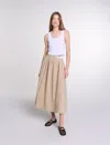 Maje Stud-embellished Midi Skirt In Beige
