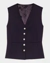 Maje Wool Blend Jacket In Navy