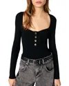 Maje Scoop-neck Top In Black