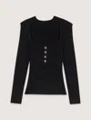 Maje Scoop-neck Top In Black