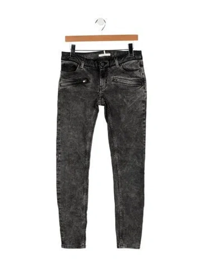 Pre-owned Maje Low-rise Skinny Leg Jeans In Gray