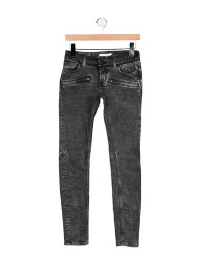 Pre-owned Maje Low-rise Skinny Leg Jeans In Gray