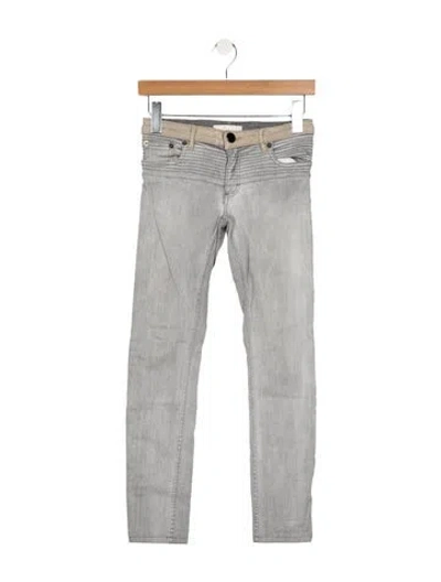 Pre-owned Maje Low-rise Skinny Leg Jeans In Gray