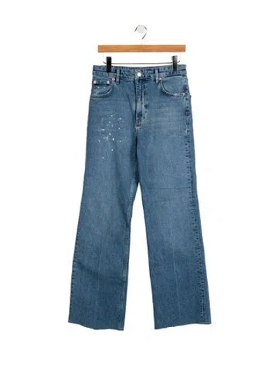 Pre-owned Maje Low-rise Wide Leg Jeans In Blue