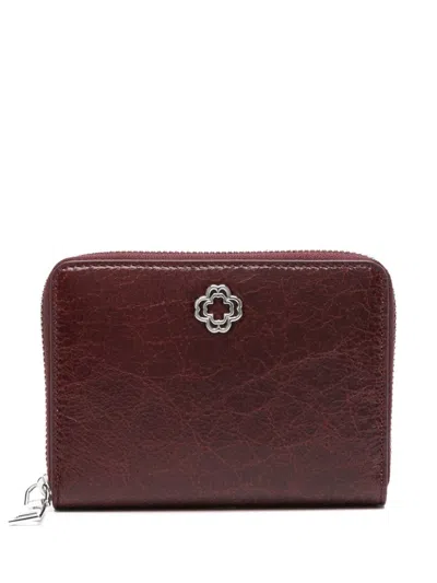 Maje Lucky Four Leaf Clover Wallet In Red