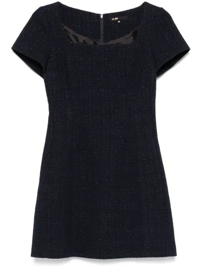 Maje Lurex-detail Mini Dress In 蓝色