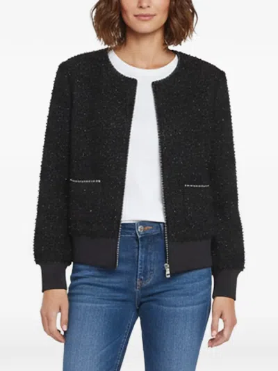 Pre-owned Maje Lurex Tweed Jacket In Black