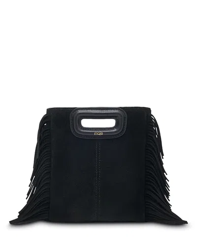 Maje M Bag Suede Fringe Crossbody In Black