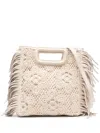 Maje M Crochet Knit Tote Bag In 中性色