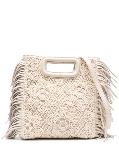 Maje M Crochet Knit Tote Bag In 中性色