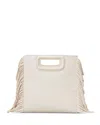 Maje Crocodile-effect Leather Mini M Bag In Vanilla