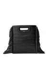 Maje M Fringe Leather Mini Bag In Black
