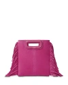 Maje Mini M Suede Tote Bag In Dark Pink