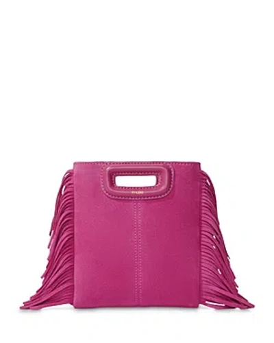 Maje Mini M Suede Tote Bag In Roses