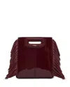 Maje Womens Dark Brown Mini M Mini Crackled Leather Bag In Burgundy