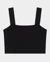 Maje Maclyna Cropped Stretch-jersey Top In Black