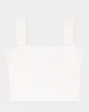 Maje Womens Blanc Square-neck Cropped Knitted Top In Ecru
