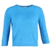 Maje Marcel Ribbed Sweater In Blue Polyamide In Blue