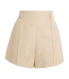 Maje High-waist Linen Shorts In Neutral