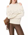 Maje Marvela Cold Shoulder Round Neck Sweater In Neutral