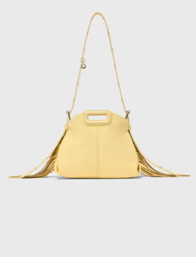Maje Matte Crackle Miss M Mini Bag In Yellow