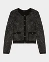 Maje Sequined Cardigan In Black
