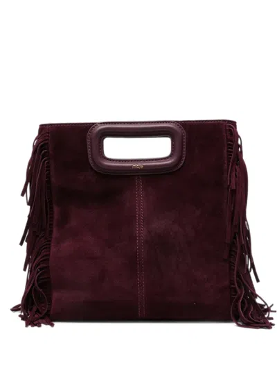 Maje Medium Fringed-detail Tote Bag In Purple