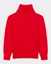 Maje High-neck Cashmere Jumper In Red