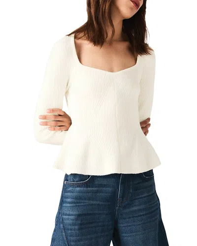 Maje Melun Peplum Sweater In Neutral