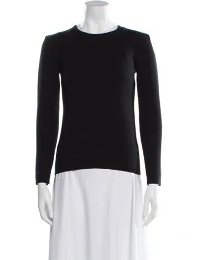 Pre-owned Maje Merino Wool Crew Neck Sweater In Black