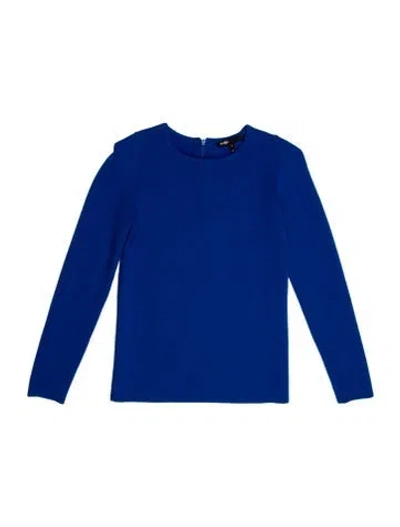 Pre-owned Maje Merino Wool Mock Neck Sweater In Blue