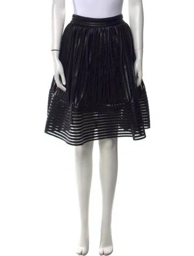 Pre-owned Maje Mesh Accents Knee-length Skirt In Black