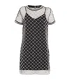 Maje Short Embroidered Tulle Dress In Black