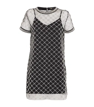 MAJE MESH BEADED MINI DRESS